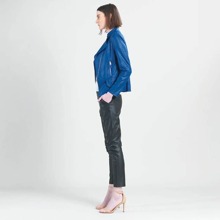 cobalt blue JK75 - Liquid Leather â„¢ Biker Jacket for wholesale on Faire