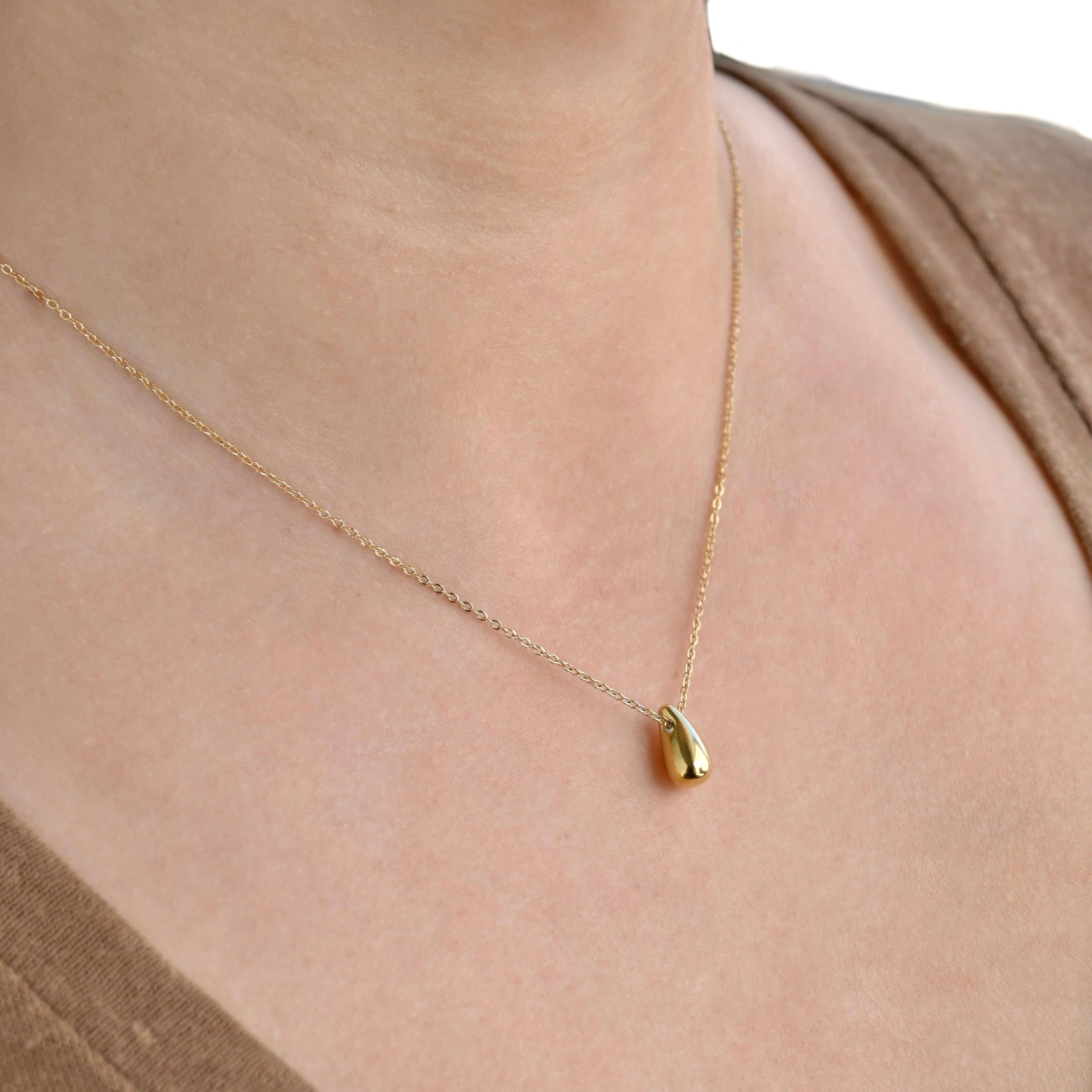 Blueyejewelry – wholesale Pendant/charm necklace – Tear Drop Pendant Necklace - Dainty Droplet Necklace6