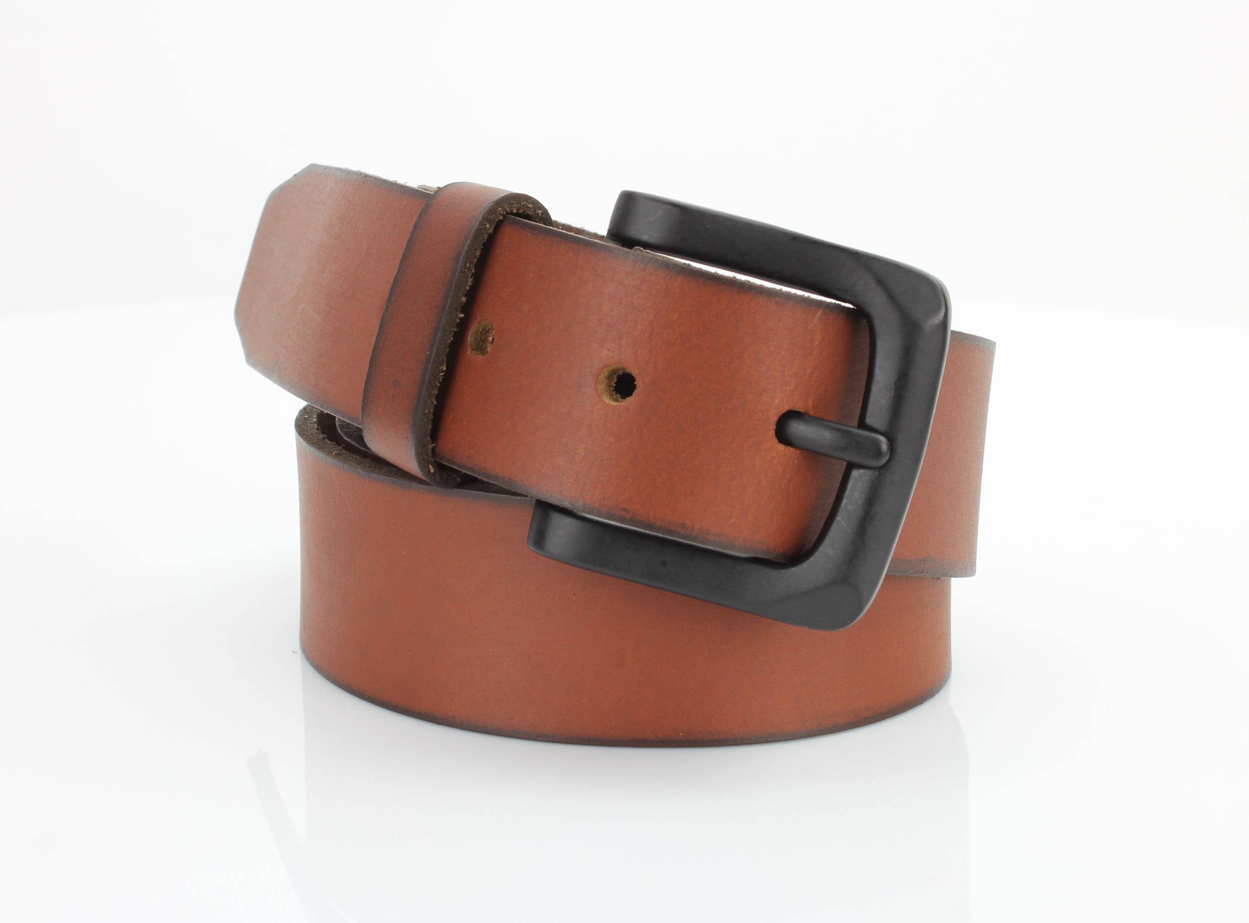Leather Impressions Inc - Vente Ceinture – unisexe - Ceinture en cuir classique avec coutures fines et logo - ABB 0102