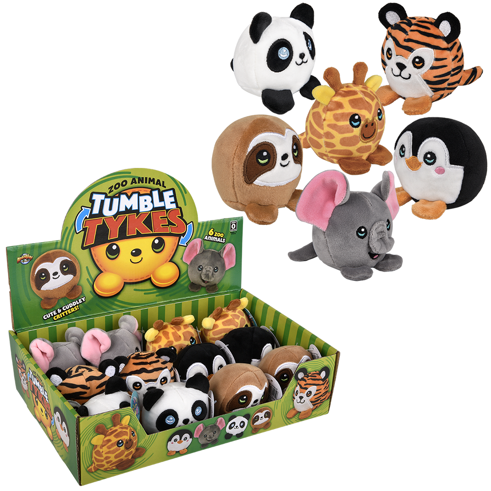 The Toy Network - Wholesale Stuffed/Plush Toy - Kids & Baby - (T) TUMBLE TYKES ZOO ASSORTMENT 12CT4