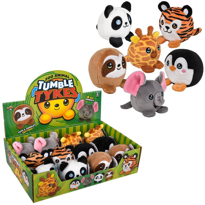 The Toy Network - Wholesale Stuffed/Plush Toy - Kids & Baby - (T) TUMBLE TYKES ZOO ASSORTMENT 12CT4
