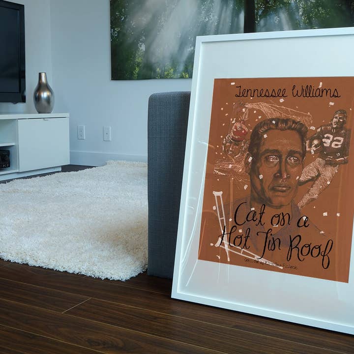 Klaus Piechocki Illustration – wholesale Art print – A3 Art Print: Cat on a Hot Tin Roof 2