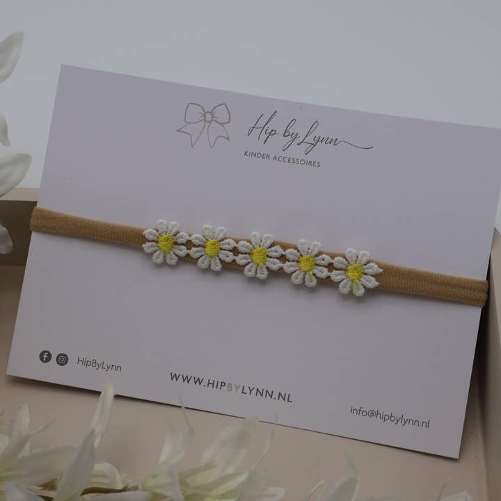 Bandeau - Blanc/jaune | Marguerite - HipByLynn pour la vente par HipByLynn