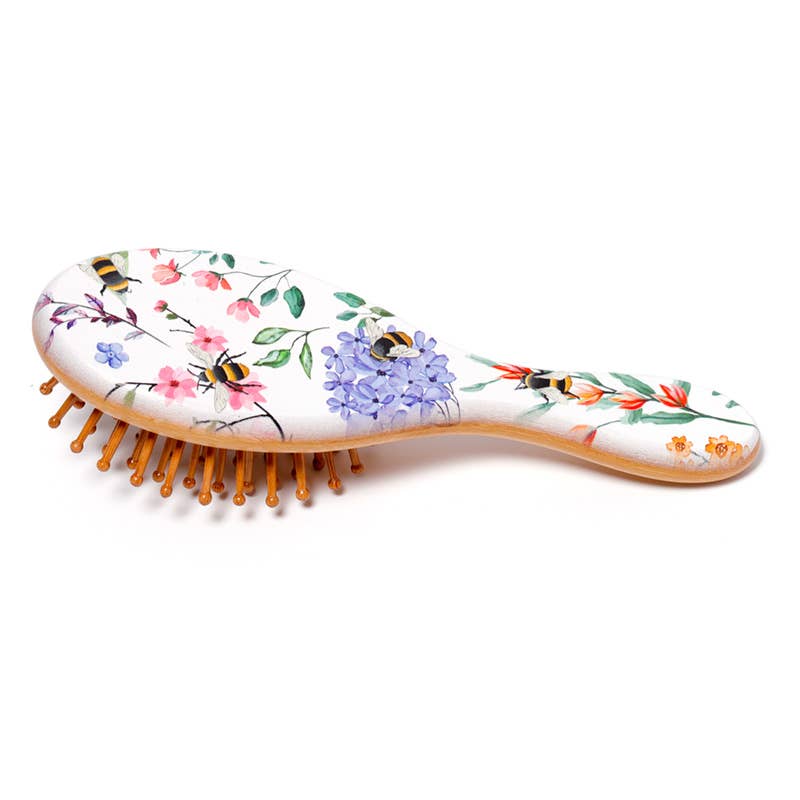 Puckator Ltd – wholesale Hair brush/comb – Nectar Meadows Floral 100% Bamboo Hair Brush2