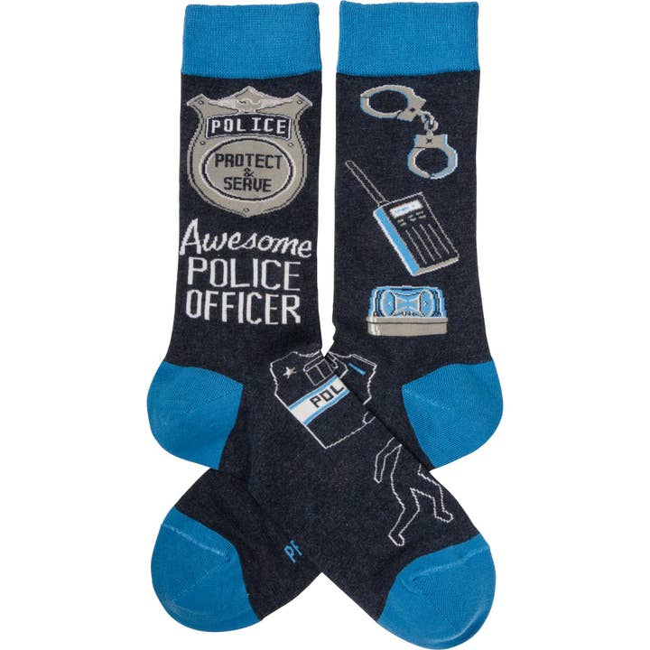 Primitives by Kathy - Wholesale Socks - Unisex - Awesome Police Officer Socks