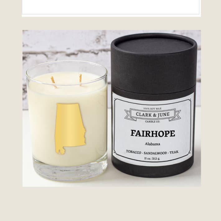 Clark & June Candle Co. - Wholesale Jar/Filled Candle - Alabama 11oz Soy Custom Candle - Everyday Scents0