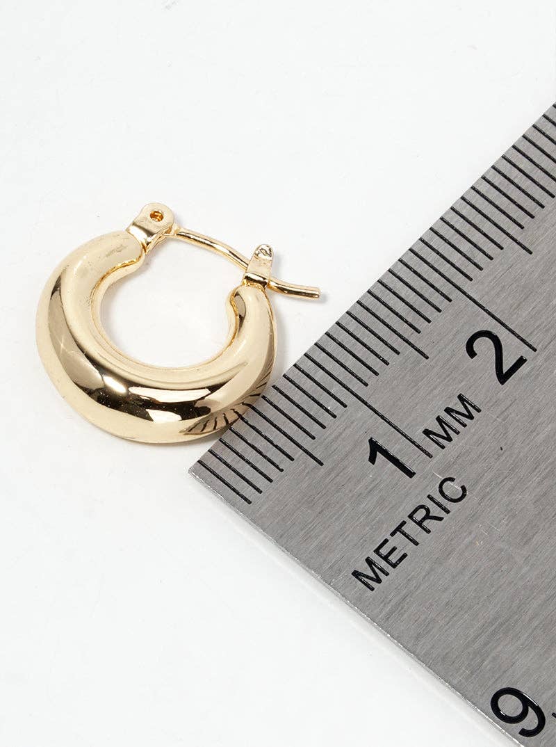 Wild Honey - Wholesale Hoop Earrings - 18K Gold Dipped 15Mm Tapered Hinged Hoop Earrings0