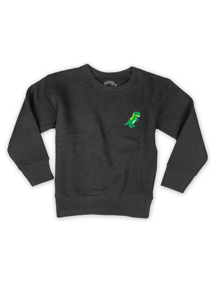 Kids Dino Embroidered Crewneck - "Dino Sweatshirt" for wholesale by Short Stack Goods