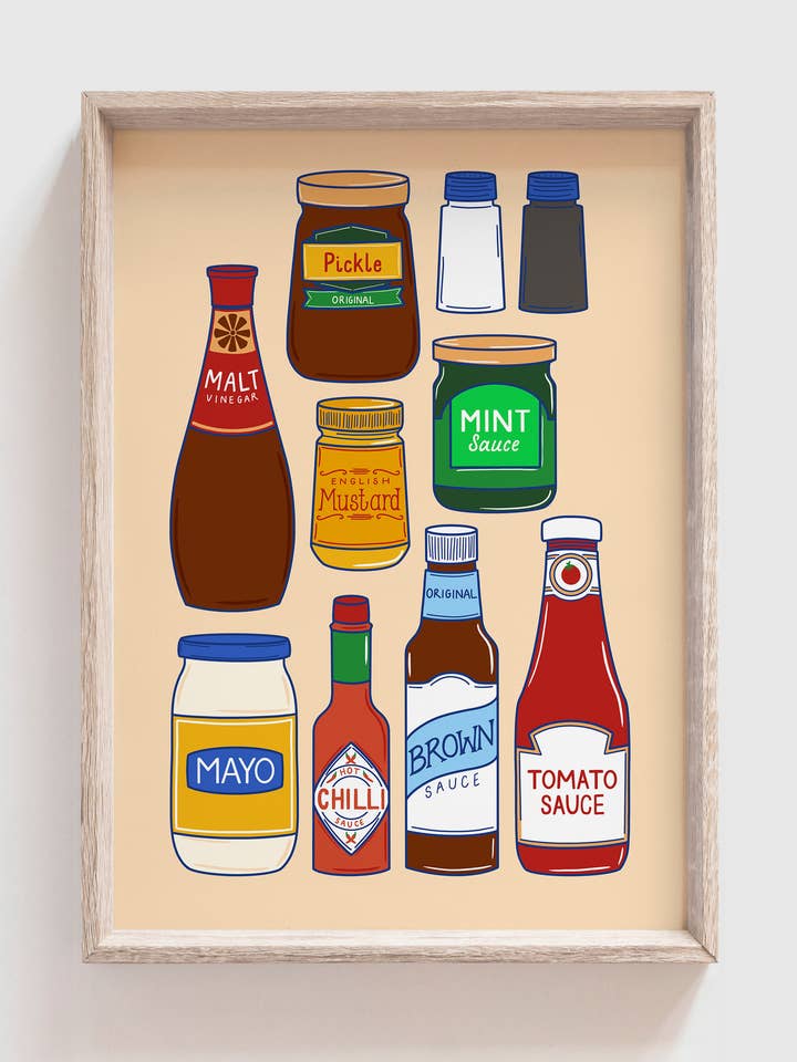 Table Sauces Print | Kitchen | Food for wholesale by Neesh Home
