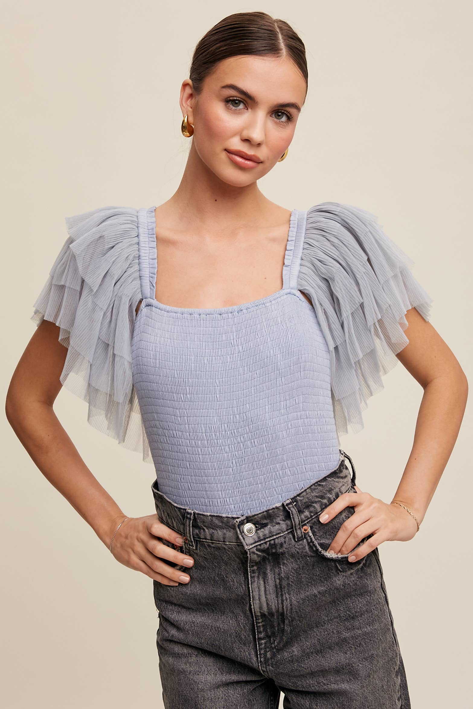 Listicle – Bodysuit - Mulher por atacado – Body Elegância Plissada36