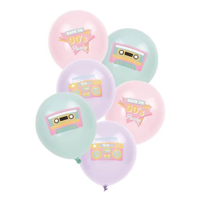 90'S PARTY BALLOONS X 6 for wholesale by Tim&Puce Factory
