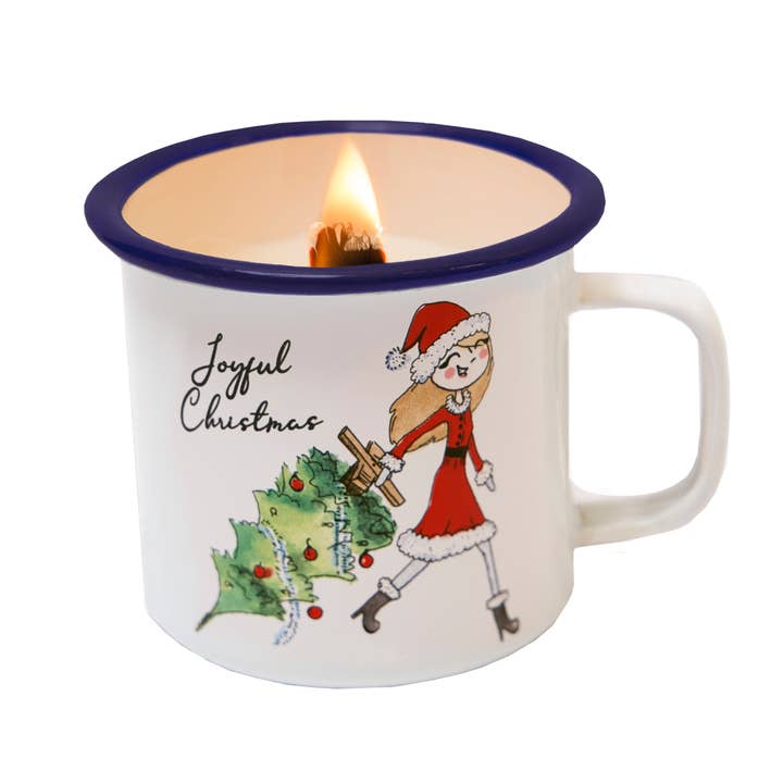 Joy Xmas Girl Candle in a Cup for wholesale by JOYIN