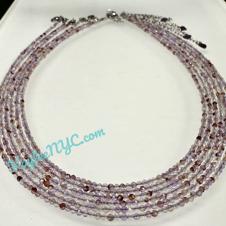 KayleeNYC – Engroshandel Perlehalskæde – 2mm Naturlige Super Syv Halskæder Krystaller Helbredende Energi1