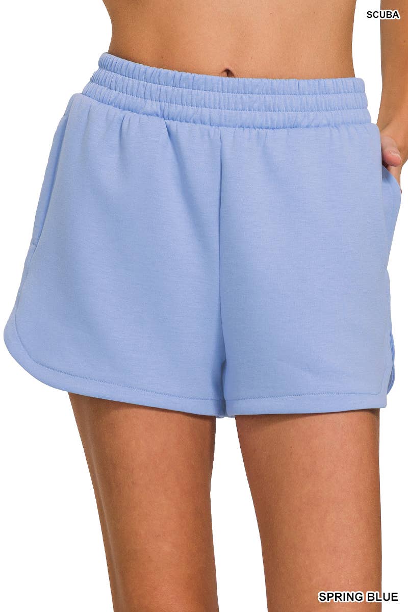 42POPS - Vendita all'ingrosso Pantaloncini - Donna - Shorts a vita elastica stile delfino con tasche3