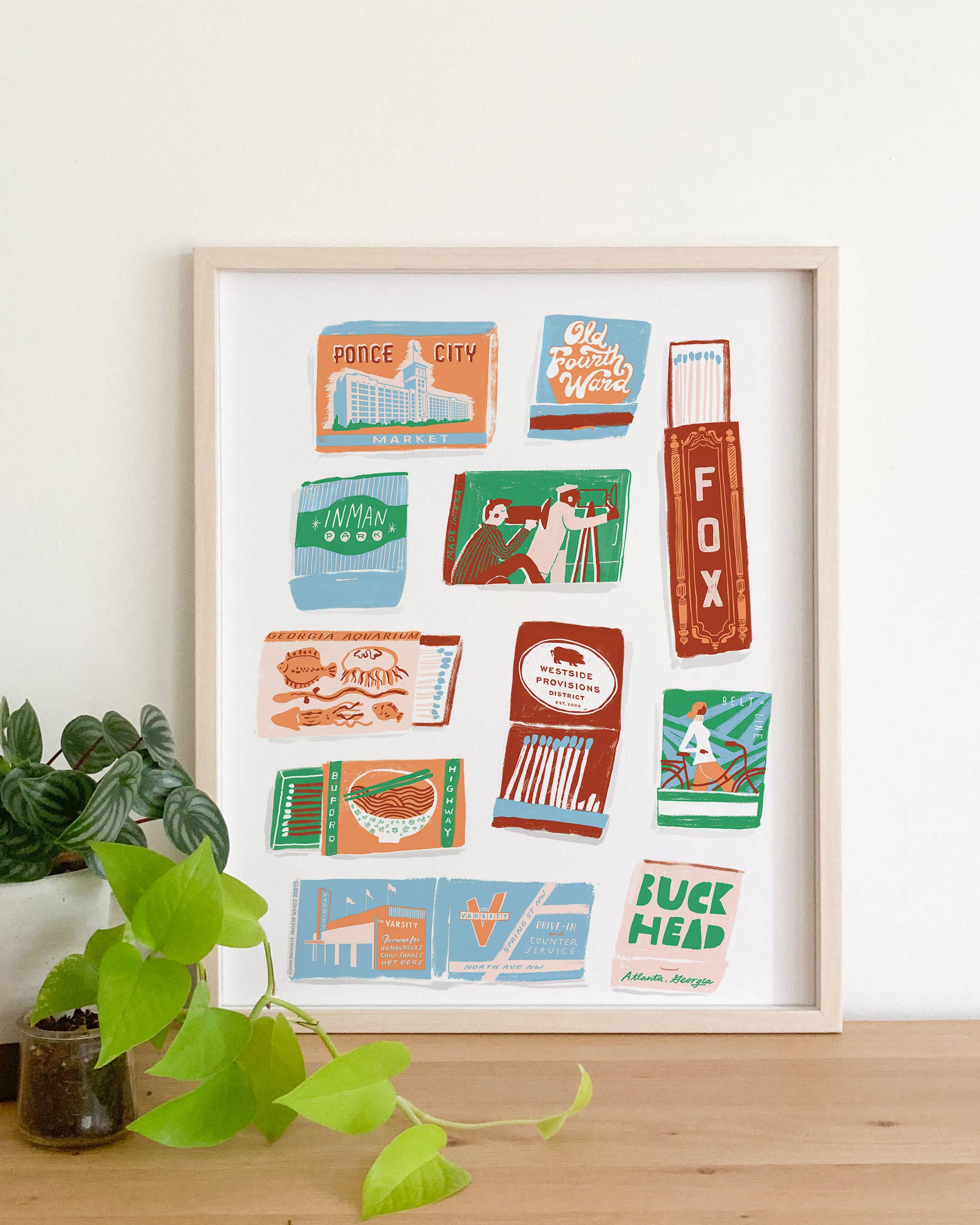 Karen Schipper - Wholesale Art Print - Atlanta Matchbook Print - Timeless City Wall Art Print2