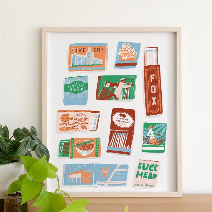 Karen Schipper - Wholesale Art Print - Atlanta Matchbook Print - Timeless City Wall Art Print2