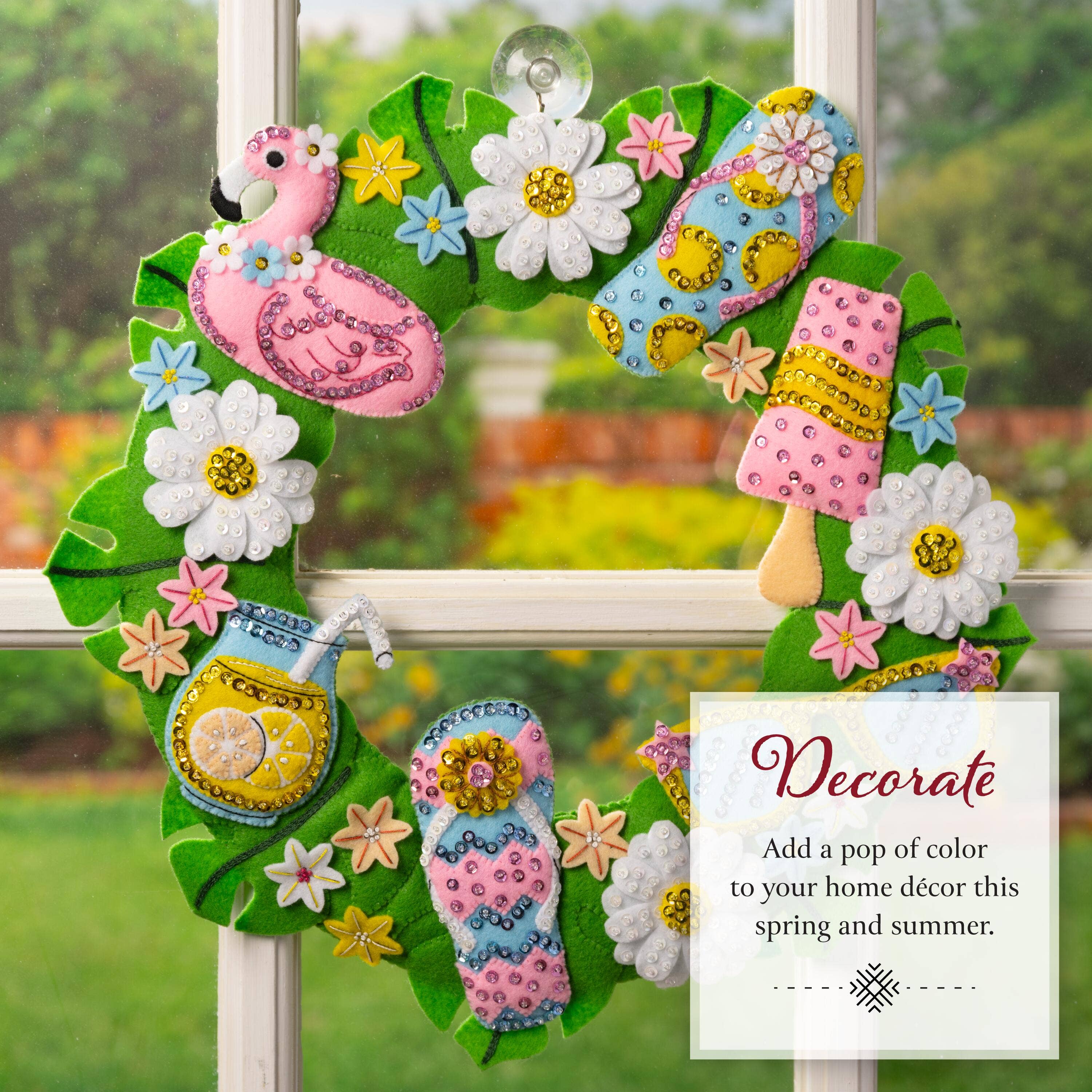 Plaid Crafts - Wholesale DIY Craft Kit - Bucilla ® Seasonal Felt Home Decor Kit - Summer Fun Wreath4