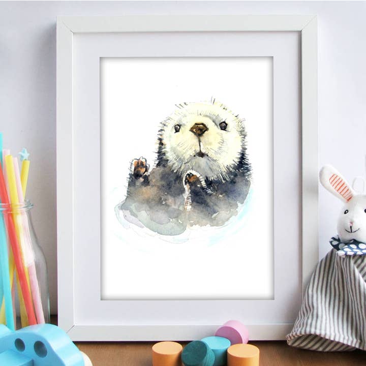Elena Markelova Arts - Wholesale Art Print - Baby Otter Art Print