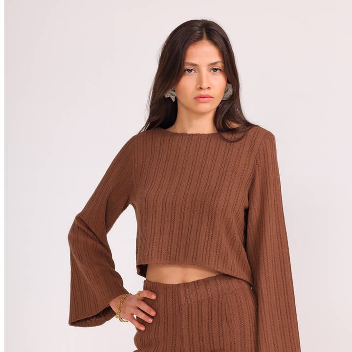 Top med lange ærmer og hulmønster - PU1790 for engroshandel hos LUCCE