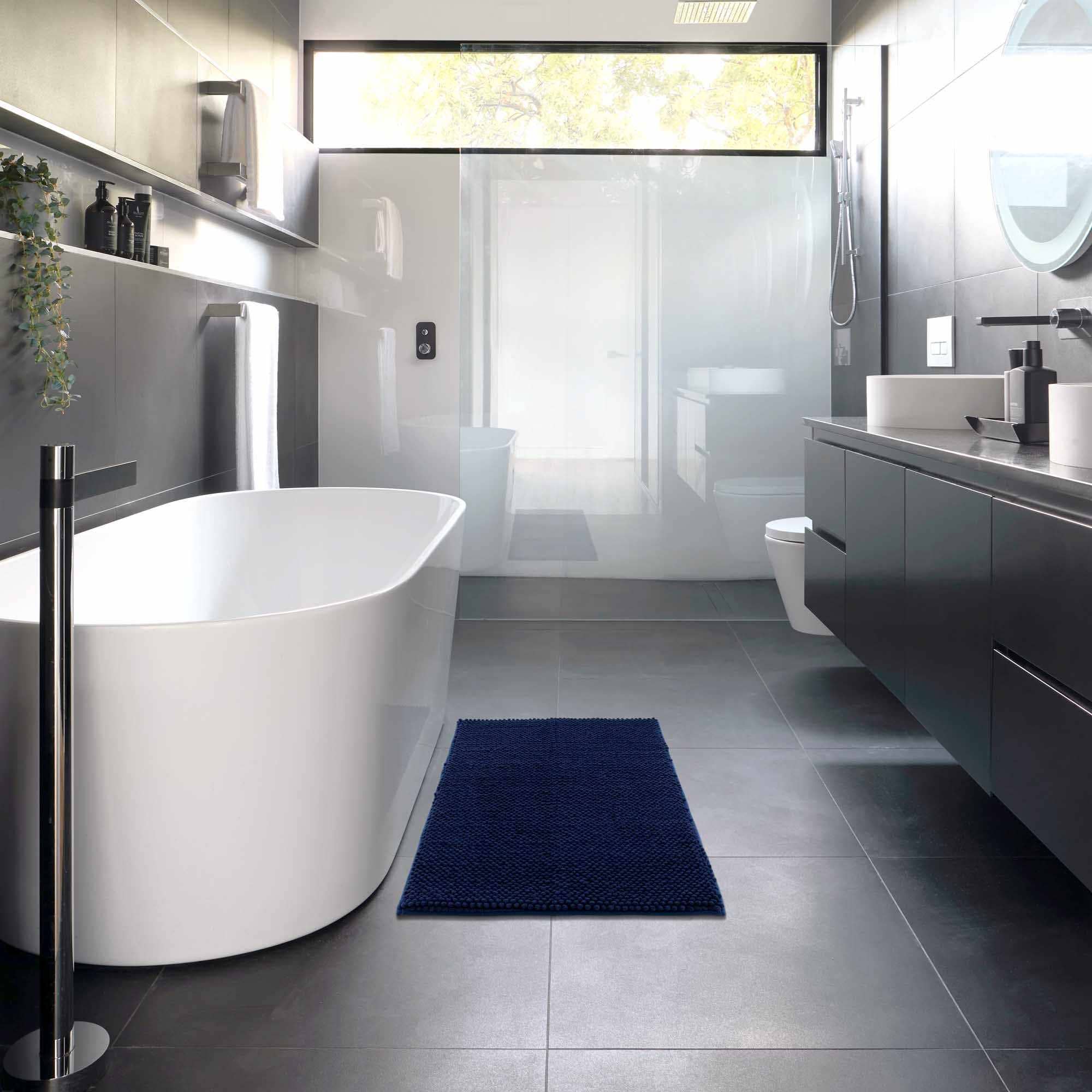 Hauteloom - Wholesale Bath Mat - Washable Bath Mat, Navy Blue3