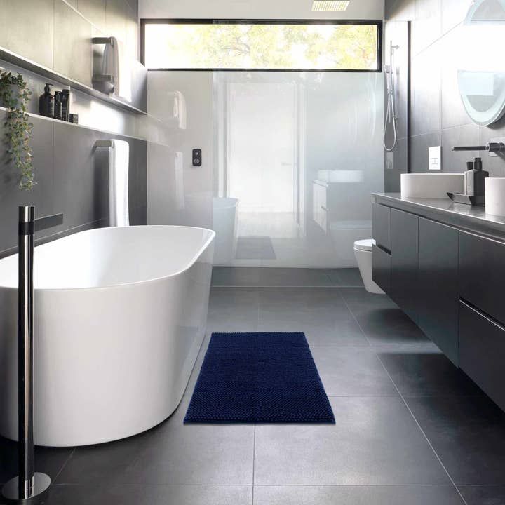 Hauteloom - Wholesale Bath Mat - Washable Bath Mat, Navy Blue3