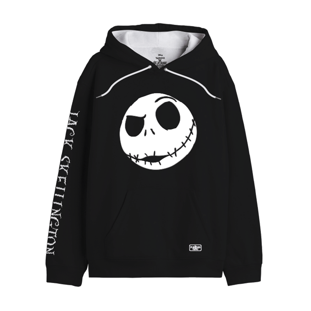 Black Official Disney Jack Skellington Hoodie for wholesale on Faire2