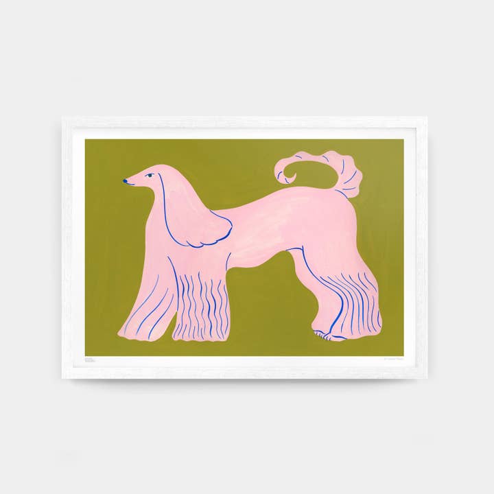 Evermade - Wholesale Art Print - Pink Afghan Hound Art Print