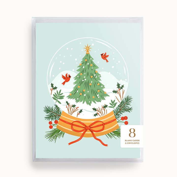 Snow Globe | Greeting Card | Boxed Set of 8 for wholesale by Linden Paper Co.