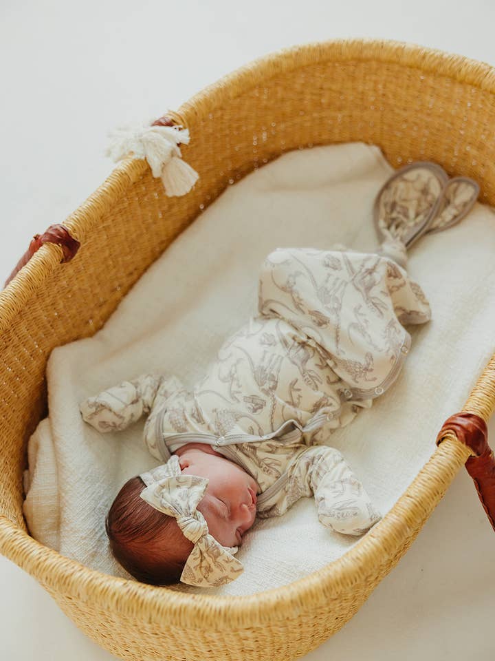 Copper Pearl - Wholesale Babygown - Baby - Newborn Knotted Gown - Jurassic Park Fossils4