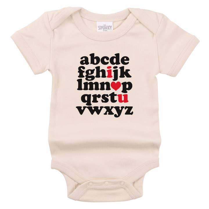 Spunky Stork - Wholesale Screen Printed T-Shirt - Kids - Love ABC Valentine's Day I Love You Organic Baby Kids Shirt5