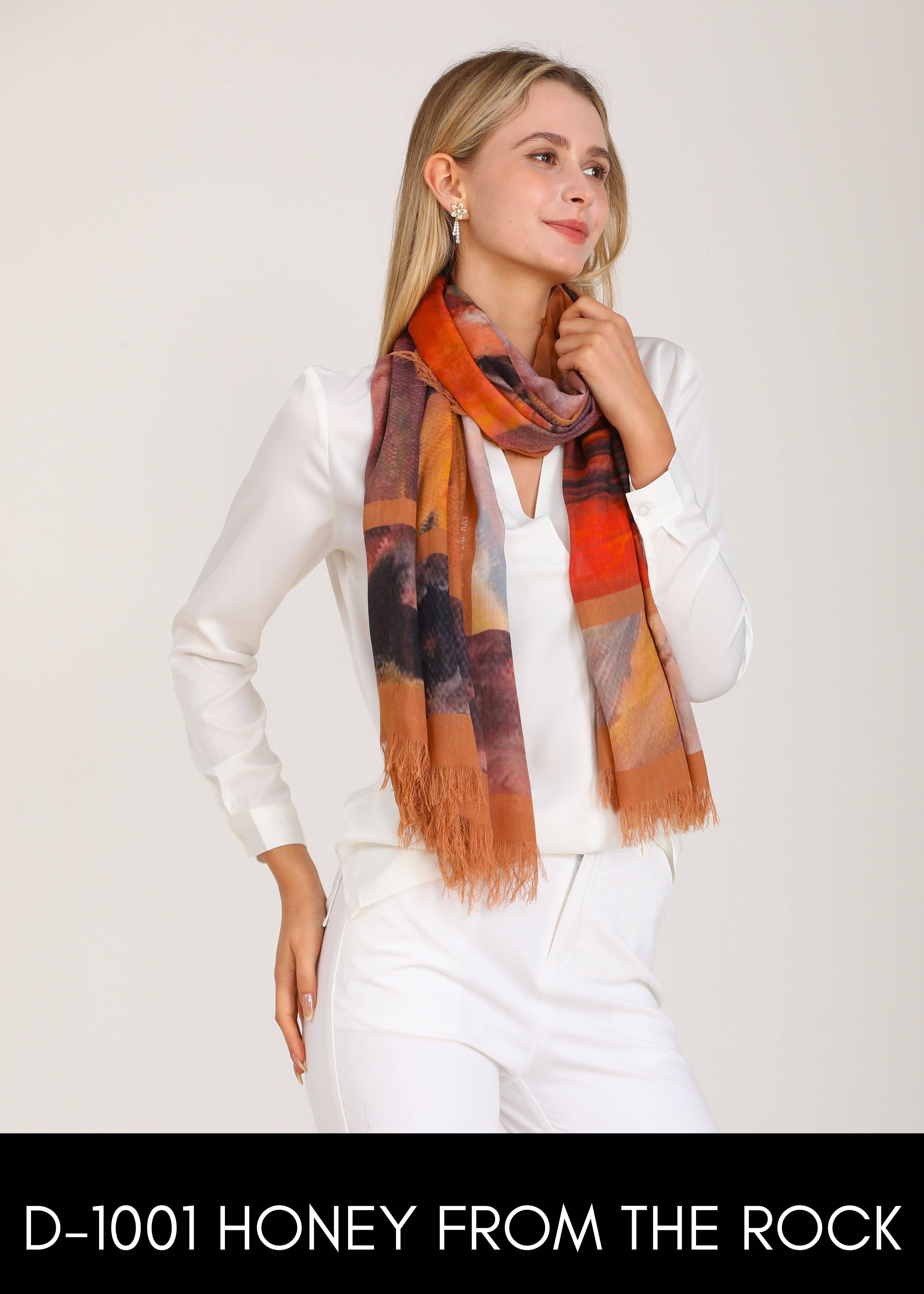 Love's Pure Light Scarves - Wholesale Scarf - Women's - D-1001 HONEY FROM THE ROCK- CARMEL HORSE3