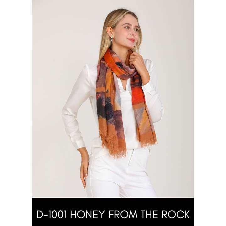 Love's Pure Light Scarves - Wholesale Scarf - Women's - D-1001 HONEY FROM THE ROCK- CARMEL HORSE3