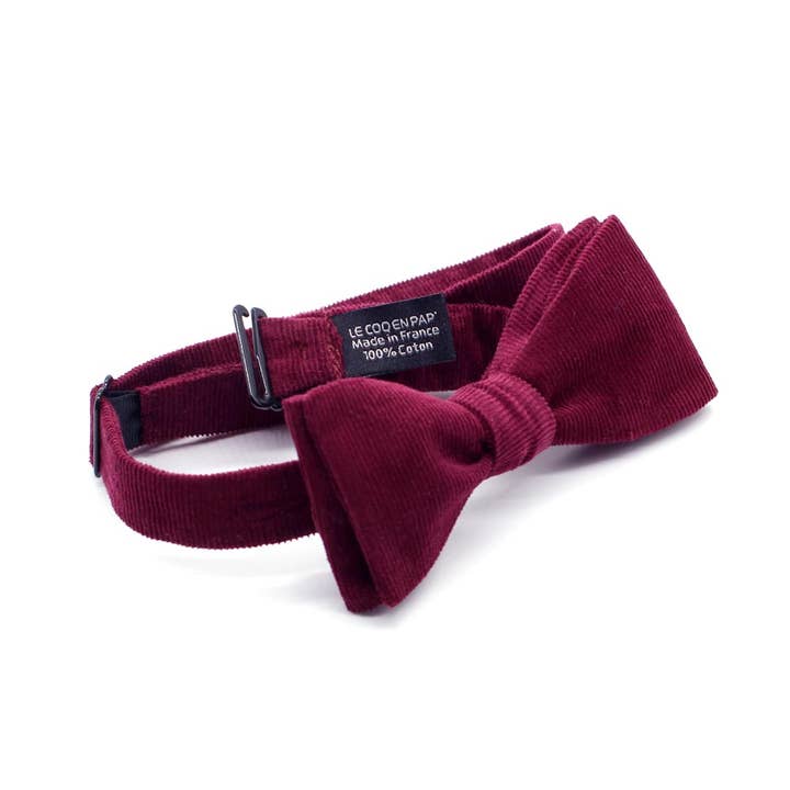 Le Coq en Pap' - Vendita all'ingrosso Papillon - Uomo - Papillon in velluto rosso bordeaux tinta unita