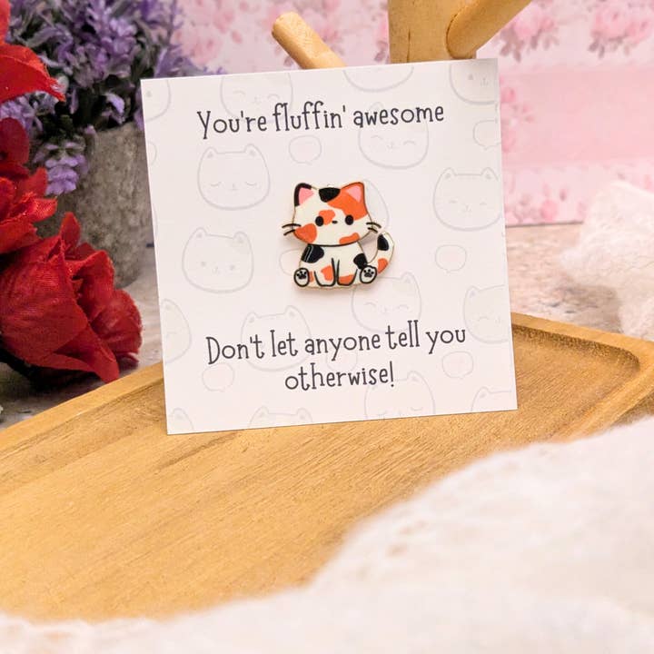 Cat Pocket Hug Emotional Support Positive Encouragement Gift for wholesale by Bubble Charm Co Accessories