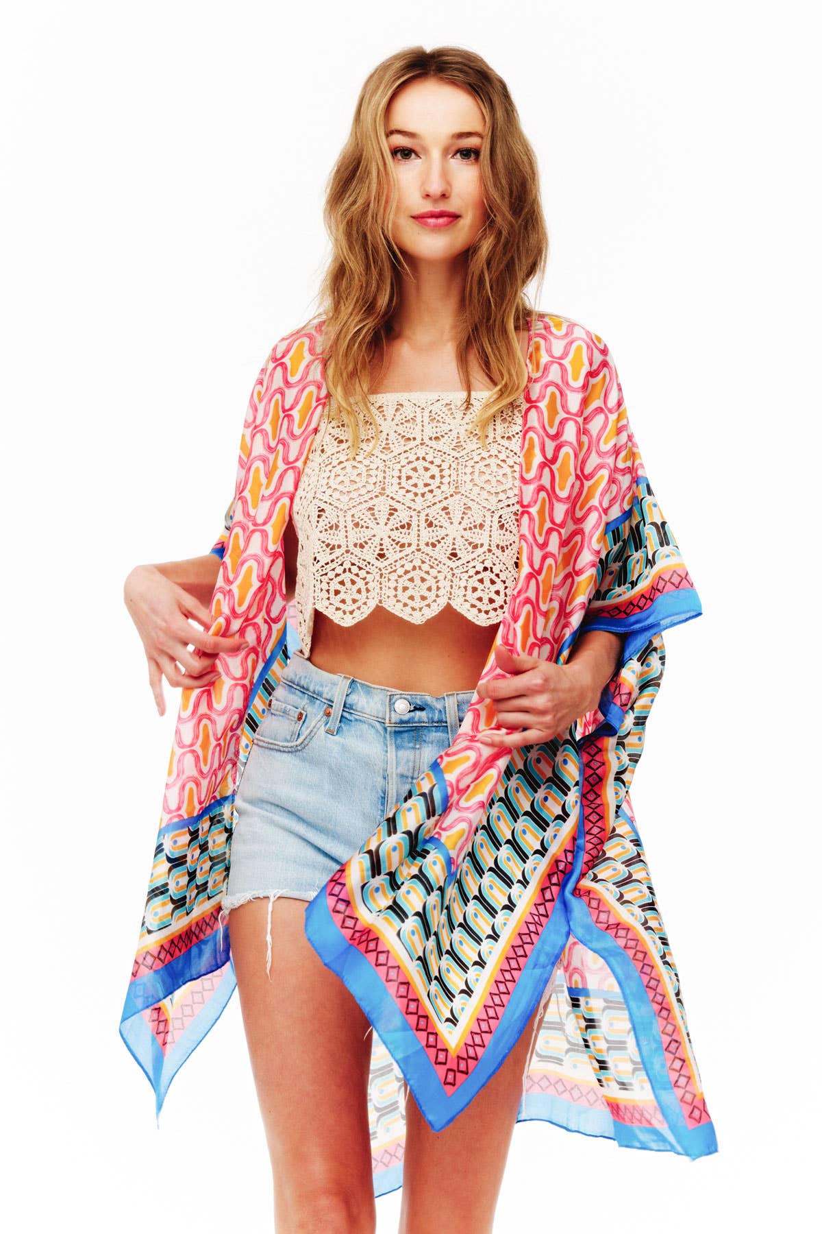 JOIA ACCESSORIES - Vente Kimono – femme - KIMONO EN SOIE IMPRIMÉ MULTICOLORE, BAAP 251325