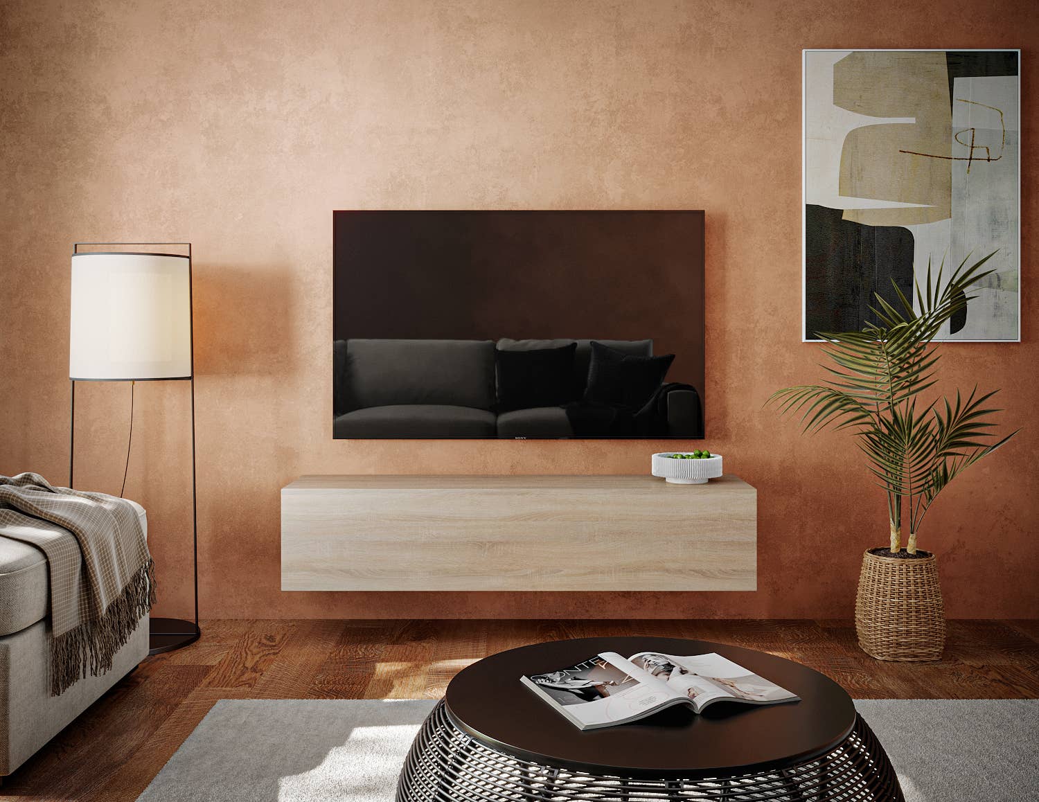 PLATAN ROOM - Wholesale Console Table - TV Cabinet TV Stand 140 cm Hanging or Standing15