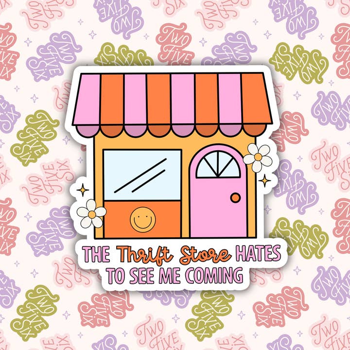 Autocollant « Le magasin d'occasion déteste me voir arriver » pour la vente par 256 Craft Co