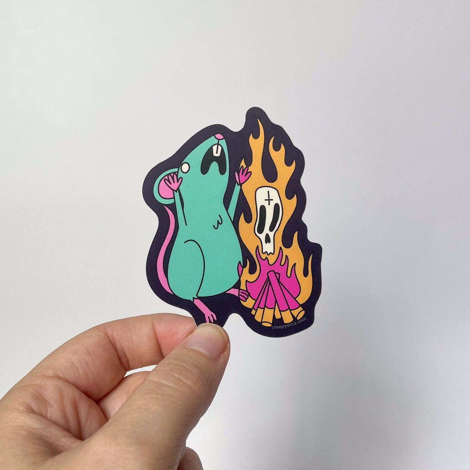 Creepy Orca Supply Company - Wholesale Sticker - Dance of the Demon Rat Occult Critter Sticker1