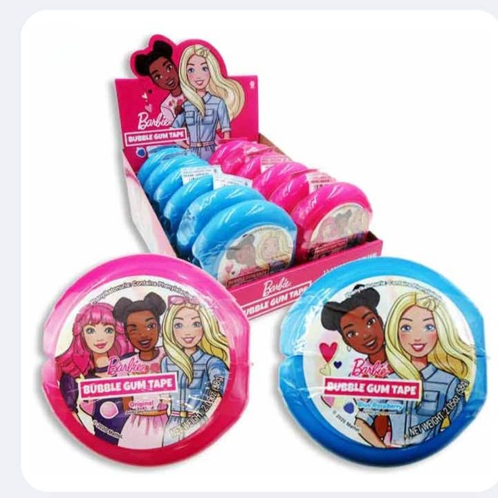 Majestic Wholesale – Pastilha elástica por atacado – Fita de Pastilha Elástica Barbie Sabor Original/ Mirtilo, 58g, 12 unidades0