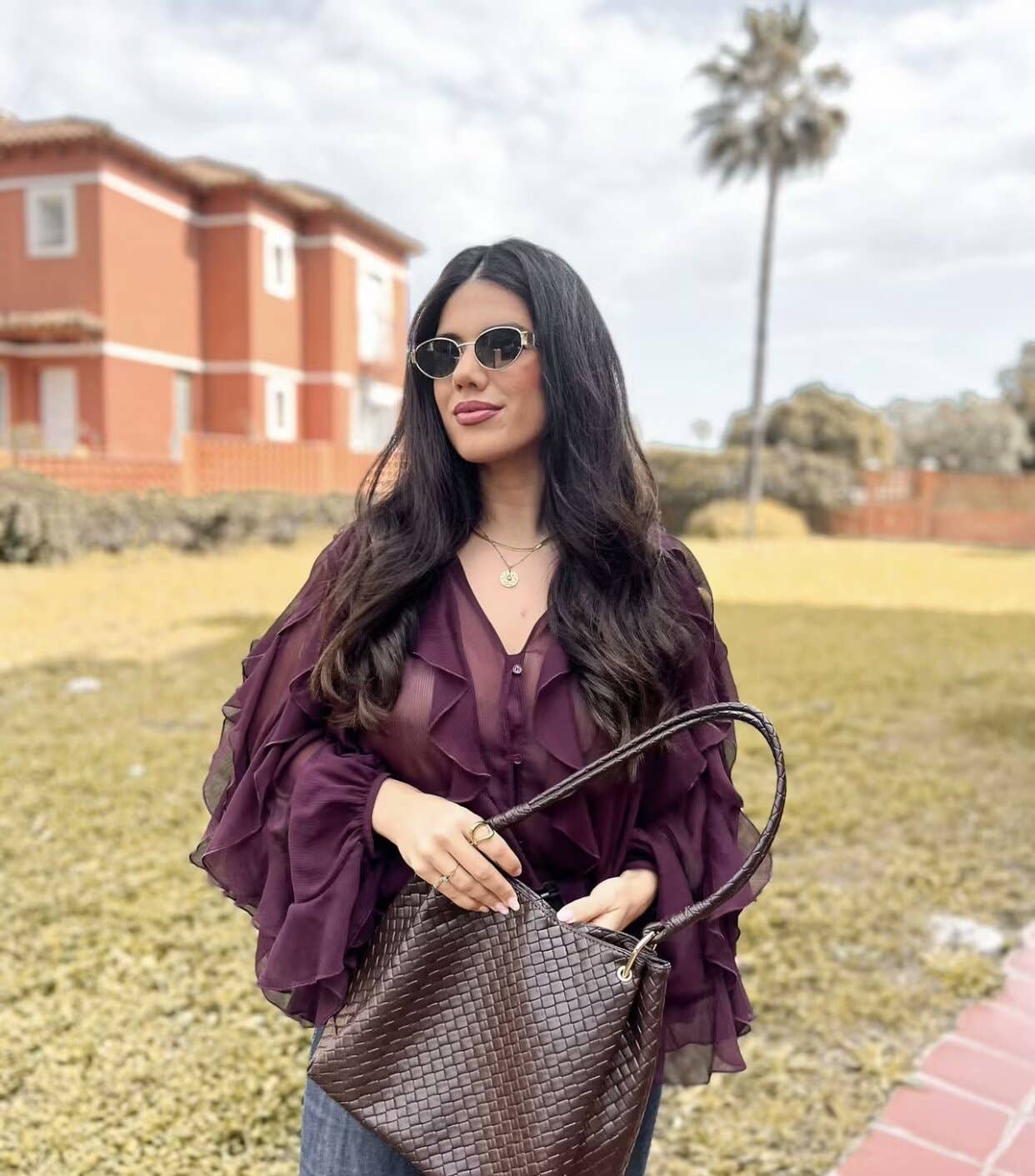 Marayn - Wholesale Blouse - Women's - Chic 2025 European Vneck Ruffled Layered Blouse B8882719