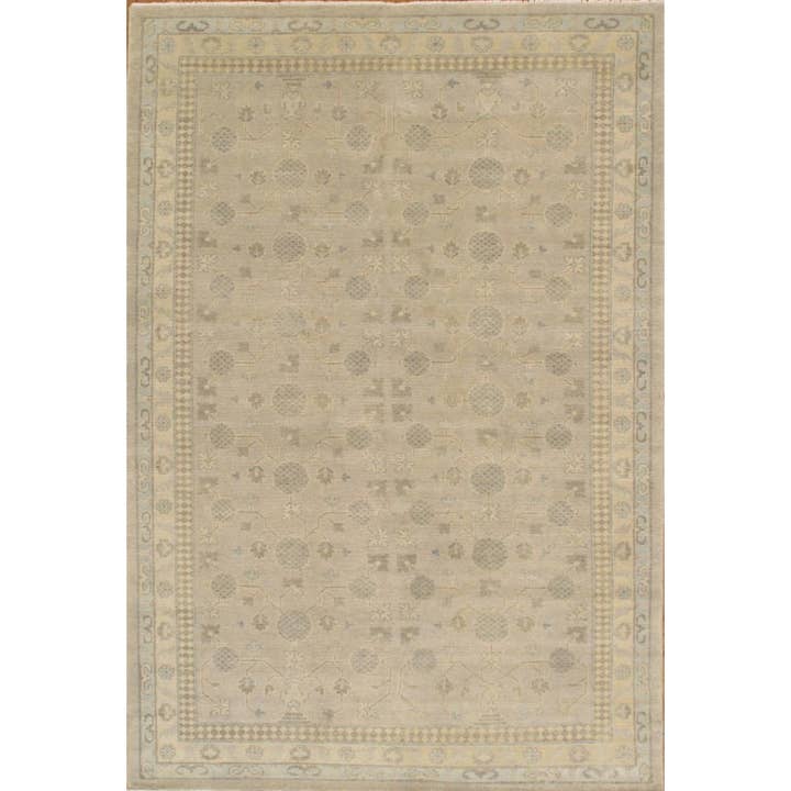 Khotan Handmade Area Rug, Ivory 6x9 for wholesale by Pasargad Home