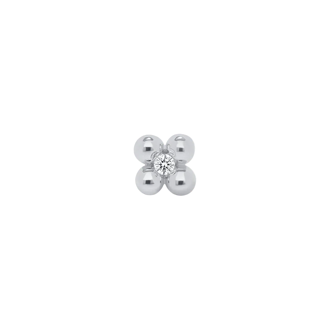 Piercing-zone - Wholesale Single Earring - Four Beads With Gem – 14K/18K Gold Threadless End6