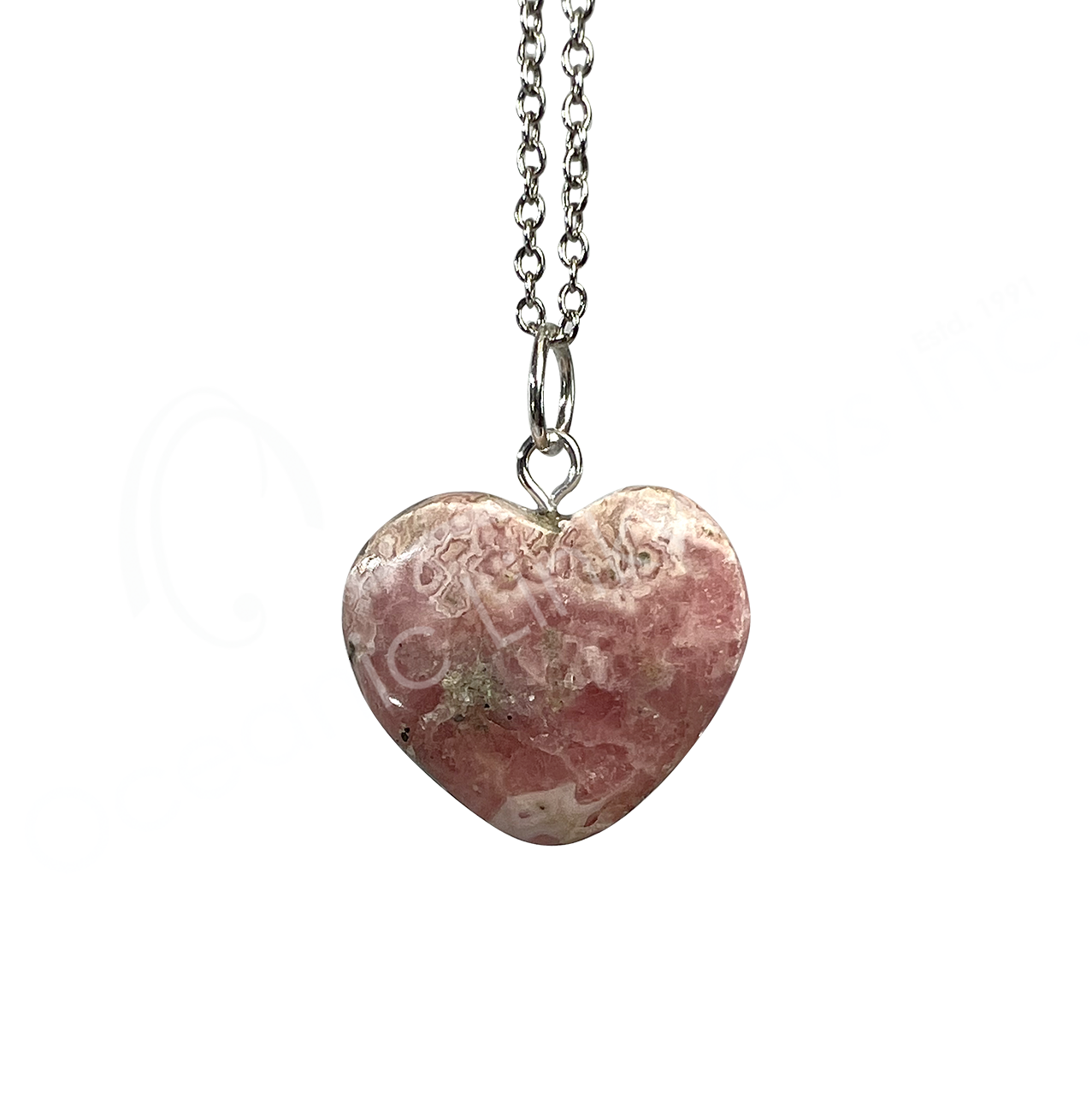 Oceanic Linkways Inc - Wholesale Spiritual Stone/Crystal - (PK 3)PENDANT - HEART RHODOCHROSITE (PK 3) 0.75-1"2
