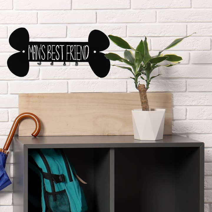 Soporte para correa de perro con el mejor amigo del hombre para venta al por mayor de White Barn Decor