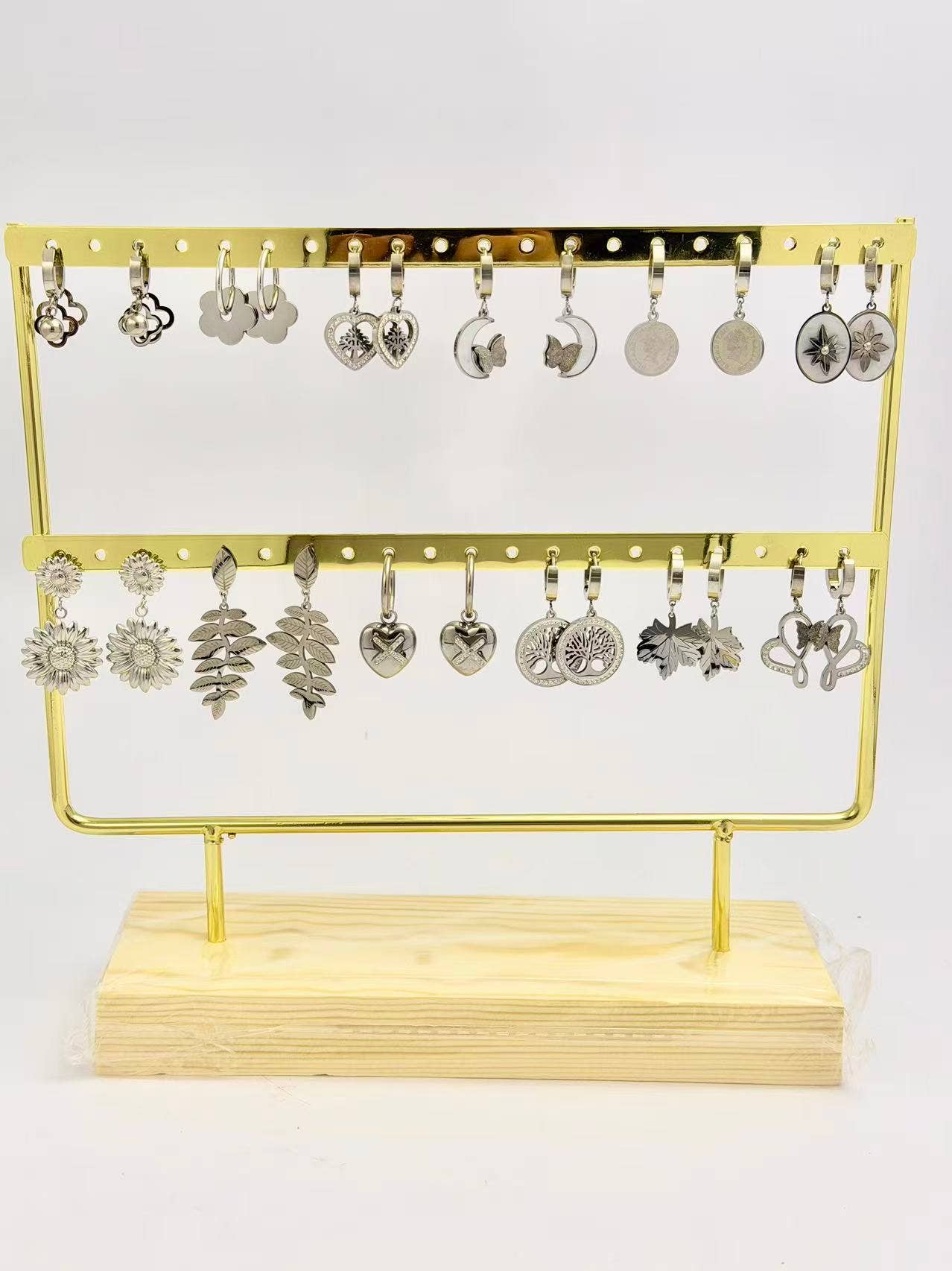 COSMOS - Wholesale Dangle Earrings - Set of 12 Pairs of Steel Earrings on Display0