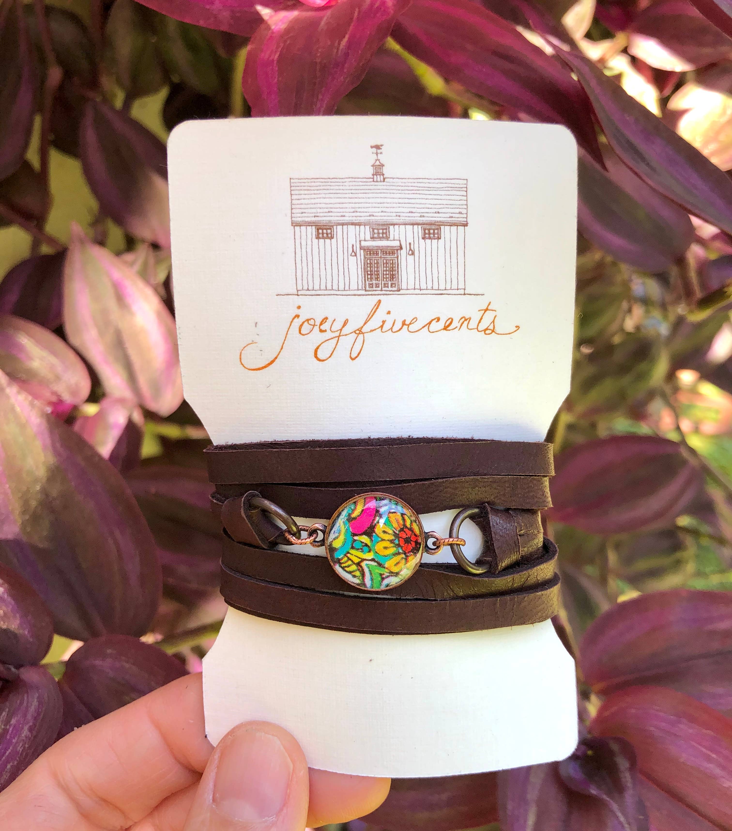 joeyfivecents - Wholesale Woven/Braided Bracelet - Leather Wrap Bracelet- color botanicals, gardening, choker4