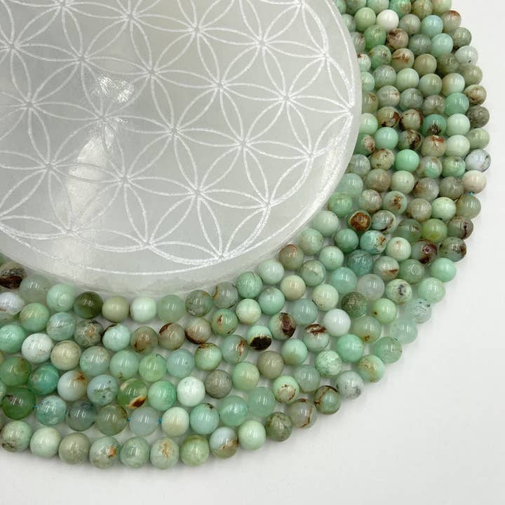 Row - Chrysoprase (8 mm) for wholesale by Minéraux d'ailleurs