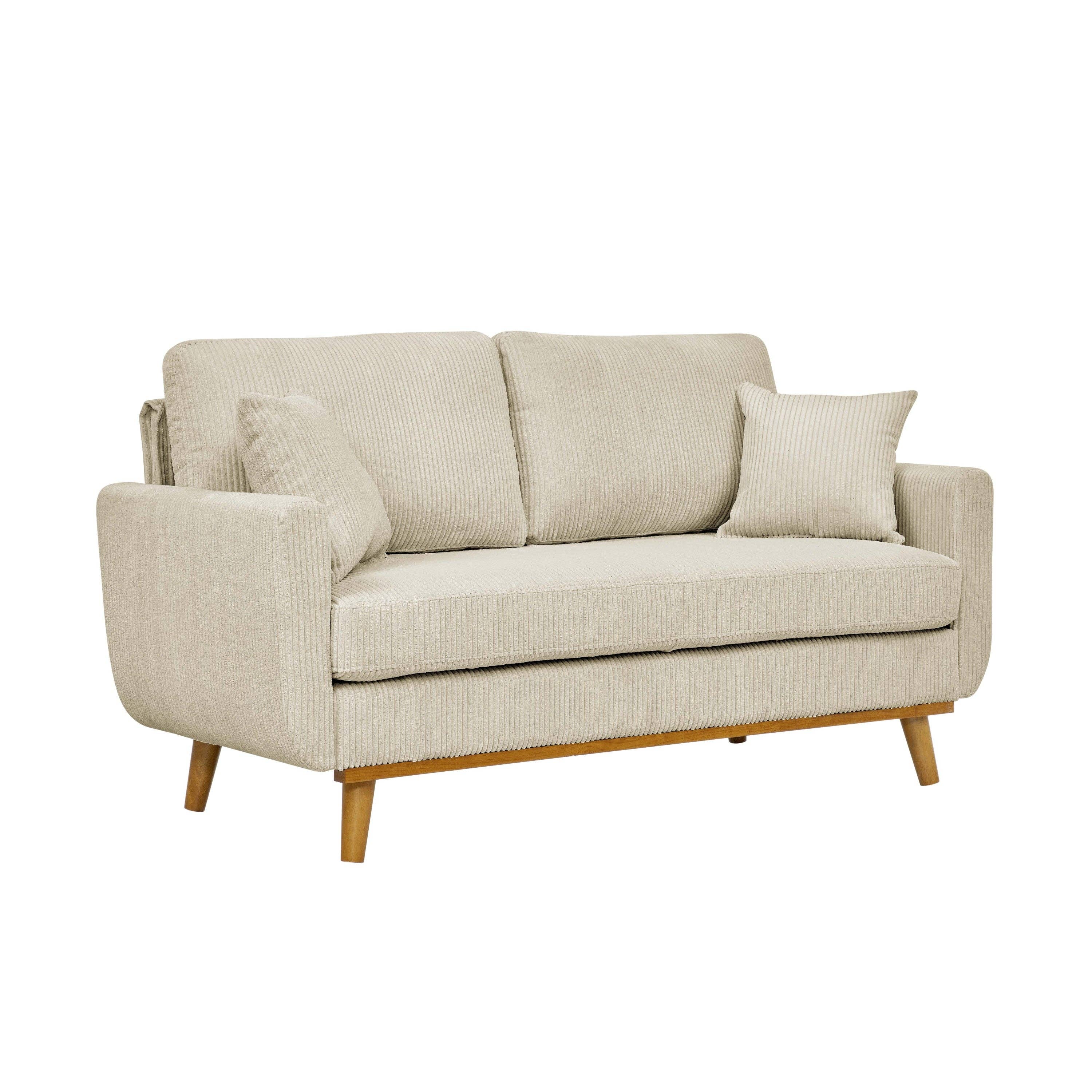 39F Inc. - Wholesale Sofa - Asher Mid-Century Corduroy Sofa, 5-Color, 2-Seat6