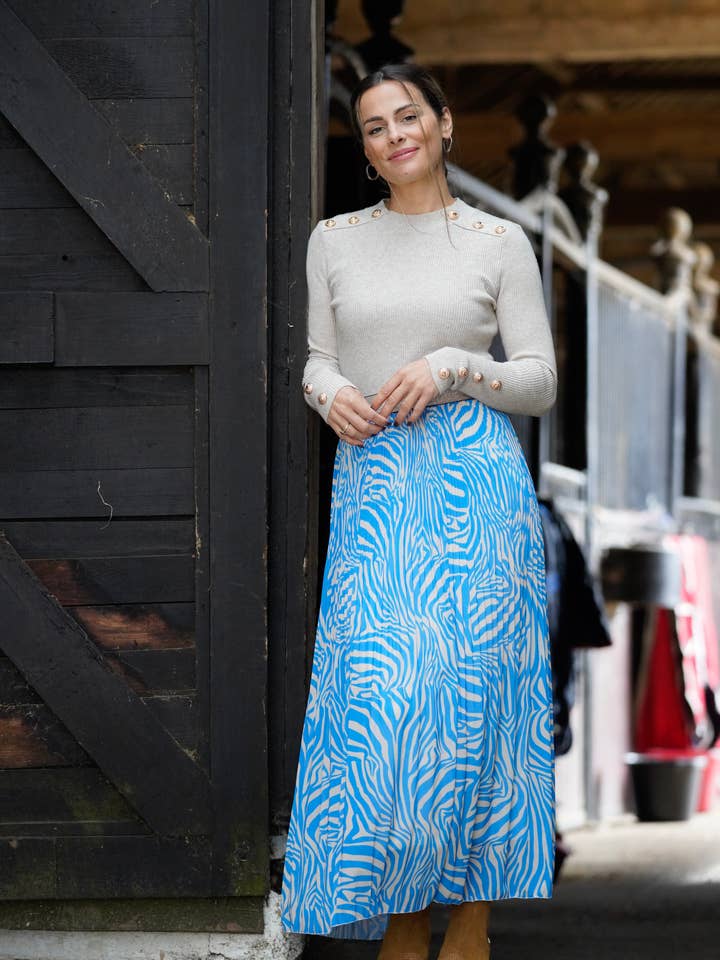 Chelsea veckad virvel print kjol för wholesale av Ella and Cherry