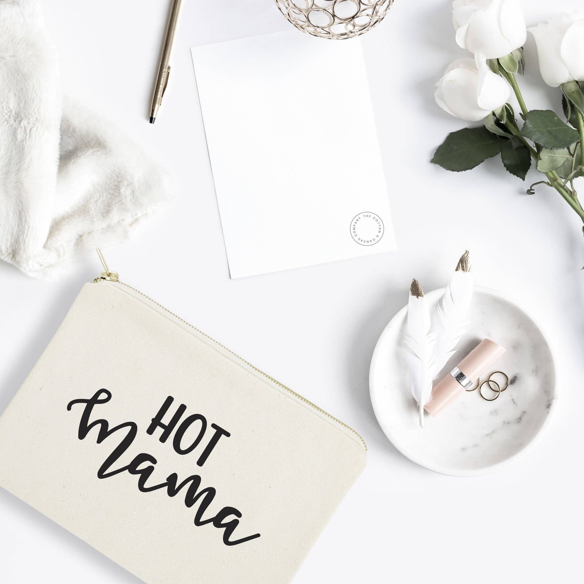 The Cotton & Canvas Co. - Wholesale Makeup/Cosmetic Bag - Hot Mama Travel Make Up Pouch1